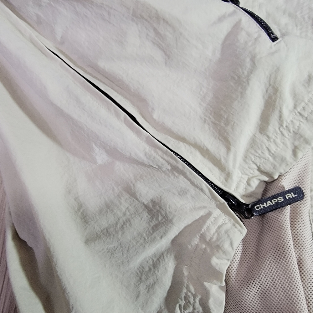 Vintage Mens Ralph Lauren and Chaps Nylon pullover Tan Jacket Size XL - Picture 7 of 12